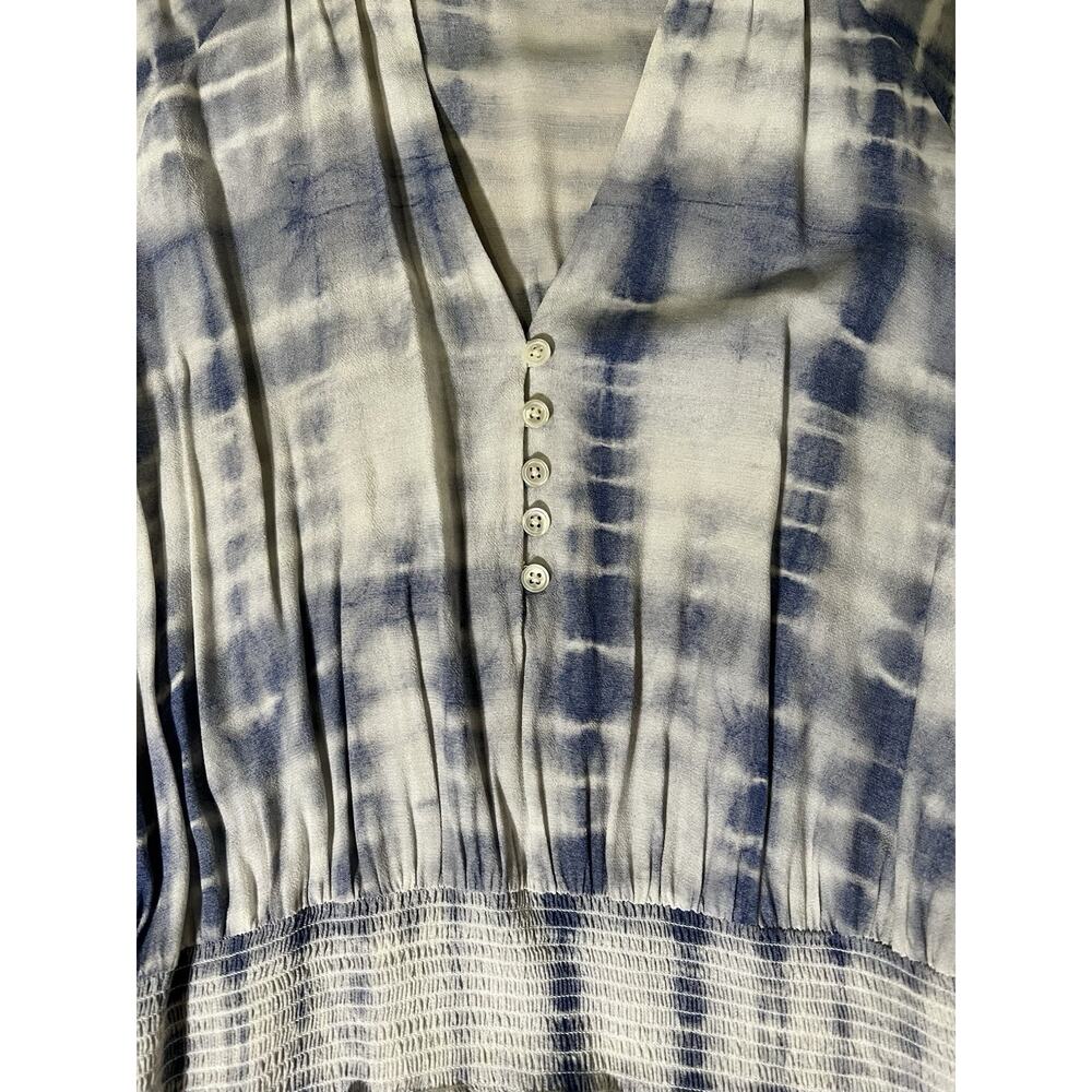 Rails Women’s Size M Blue White Karla Coast Tie Dye Smocked Waist Mini Dress - Picture 5 of 7